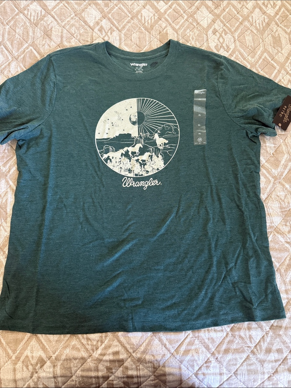 Wrangler Forest Green Graphic Crew Tee